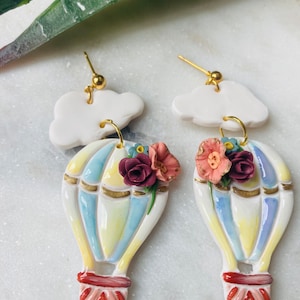 Pendientes de verano// pendientes de otoño// pendientes de globo aerostático// pendientes de nubes// pendientes de flores// pendientes de arcilla polimérica//