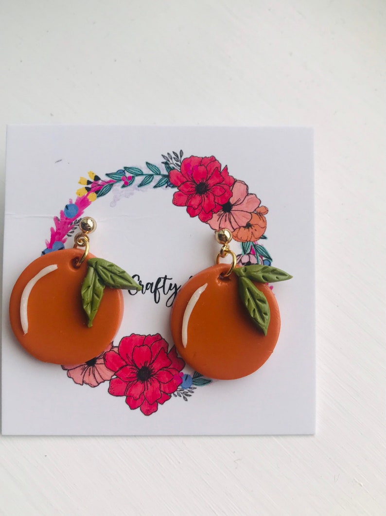 Orange earrings / polymer clay earrings orange choice of Etsy