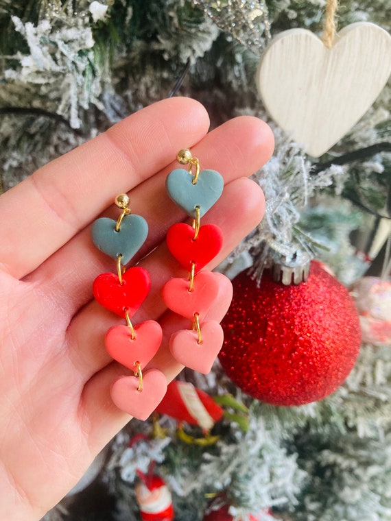 Valentines Earrings// Heart Earrings// Winter Earrings