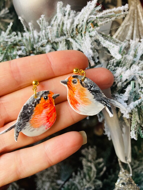 Christmas robin best sale earrings
