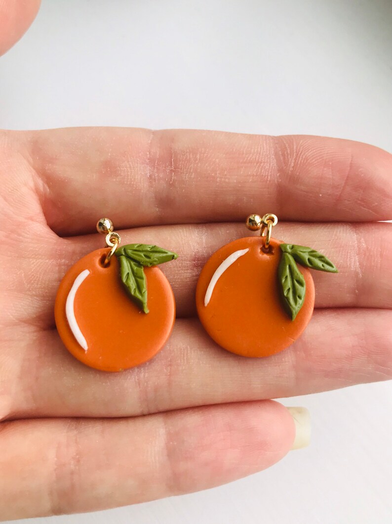 Orange earrings / polymer clay earrings orange choice of Etsy