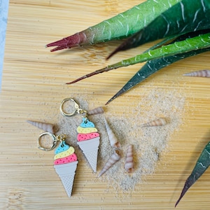 Ice cream earrings// acrylic  food earrings// acrylic ice cream earrings// polymer clay earrings // spring  earrings.