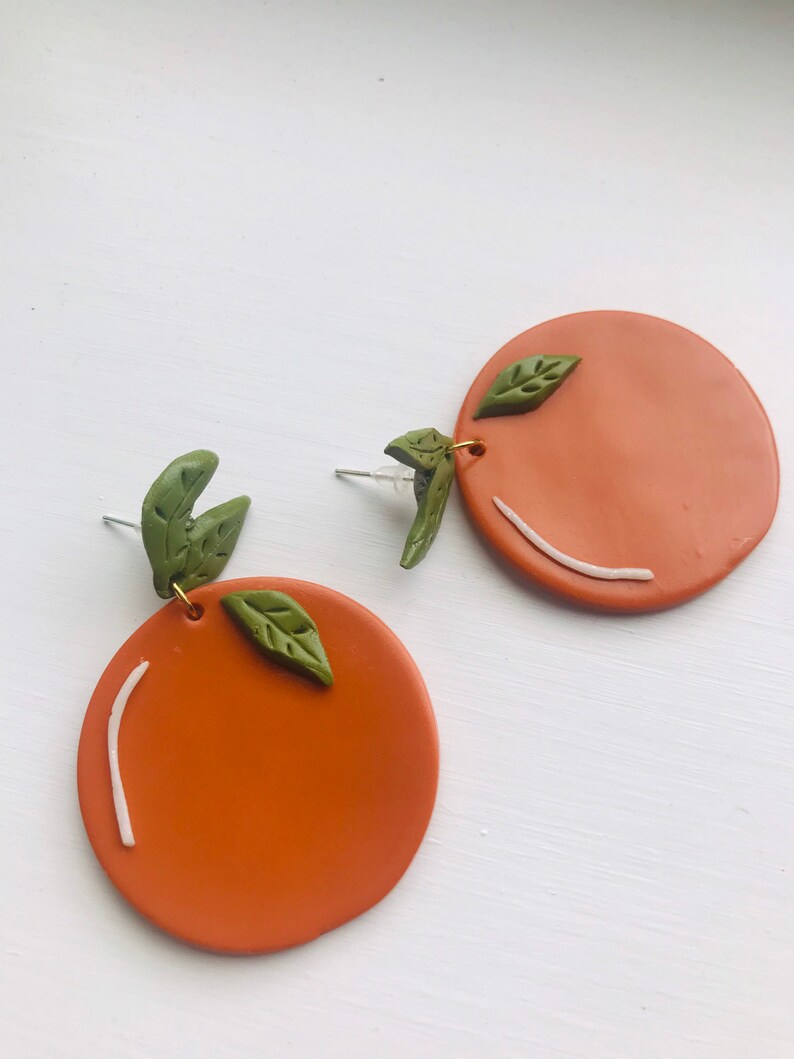 Orange earrings / polymer clay earrings orange choice of Etsy