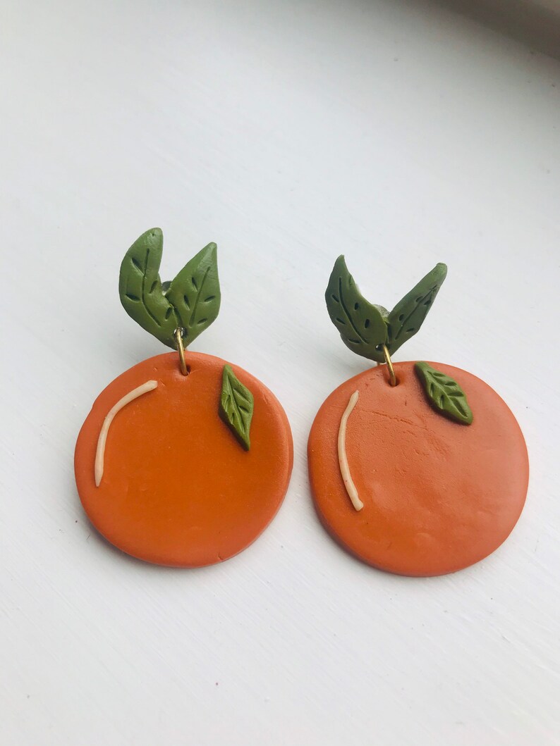 Orange earrings / polymer clay earrings orange choice of Etsy