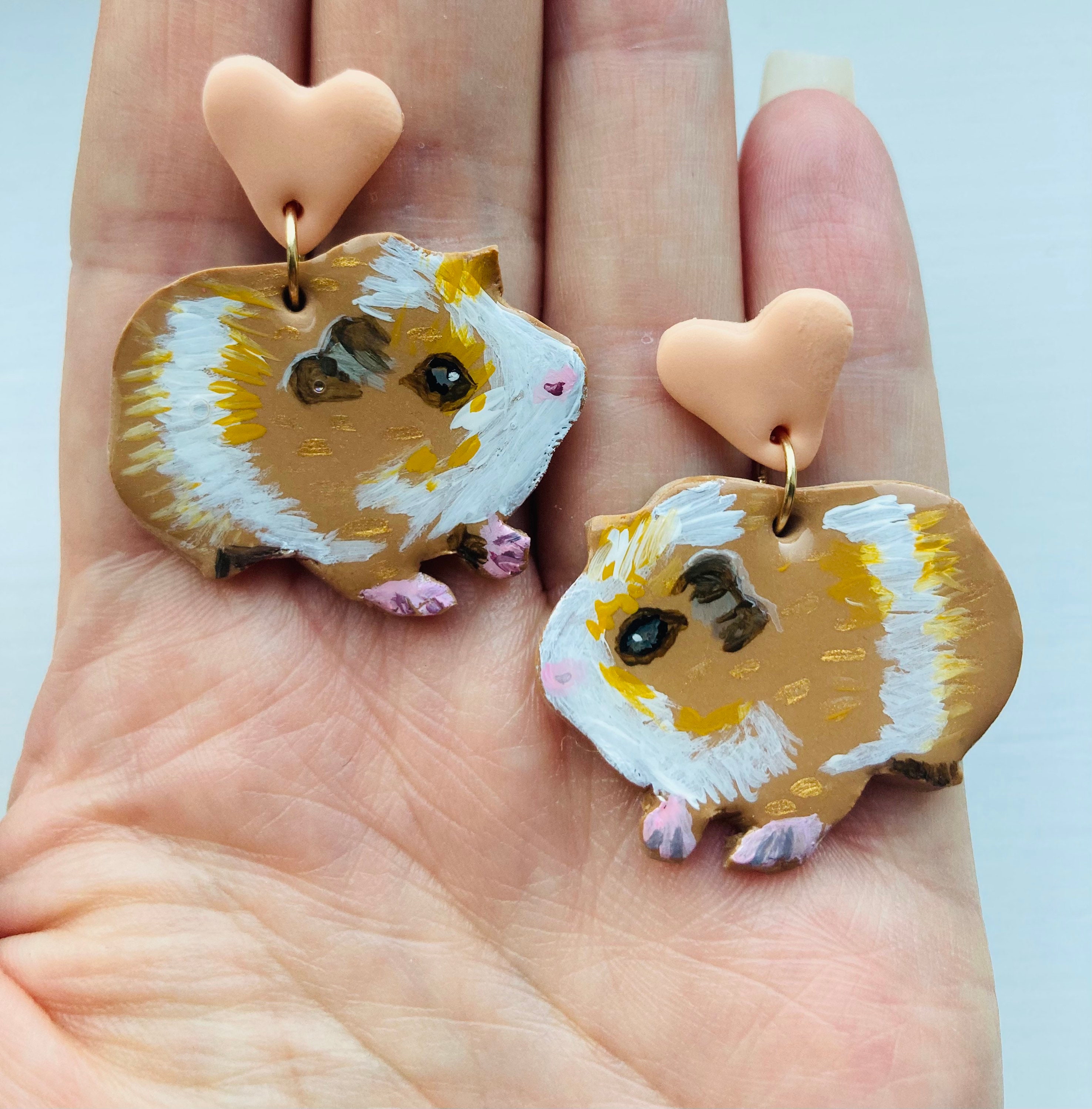 Guinea Pig Earrings// Animal Earrings// Clay Guinea Pig Etsy