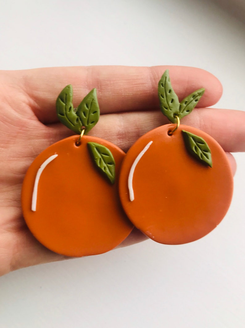 Orange earrings / polymer clay earrings orange choice of Etsy