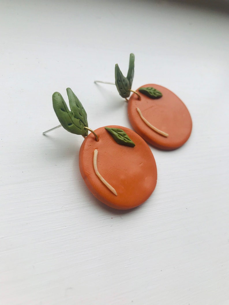 Orange earrings / polymer clay earrings orange choice of Etsy