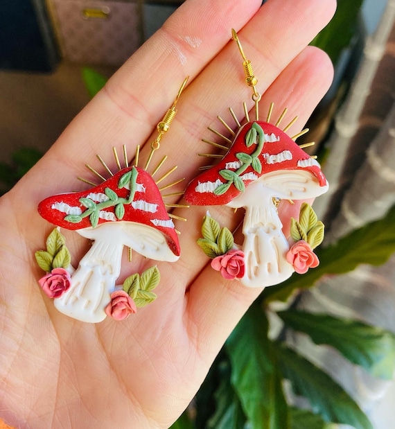Mushroom 2024 earrings etsy