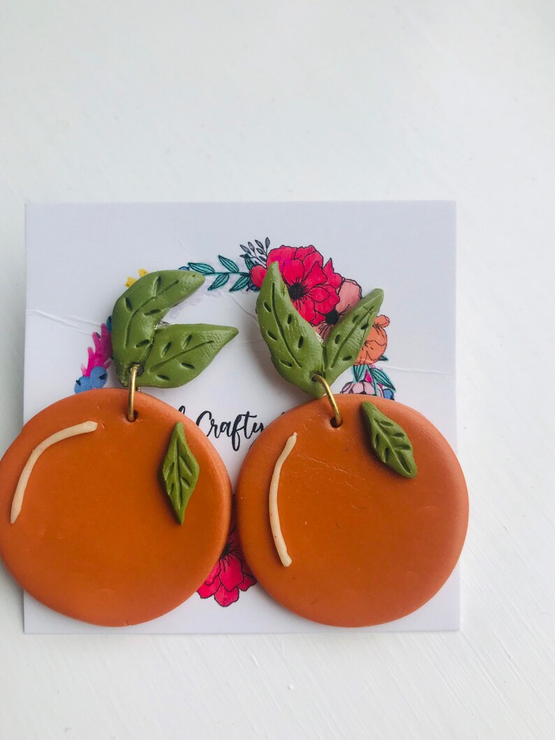 Orange earrings / polymer clay earrings orange choice of Etsy
