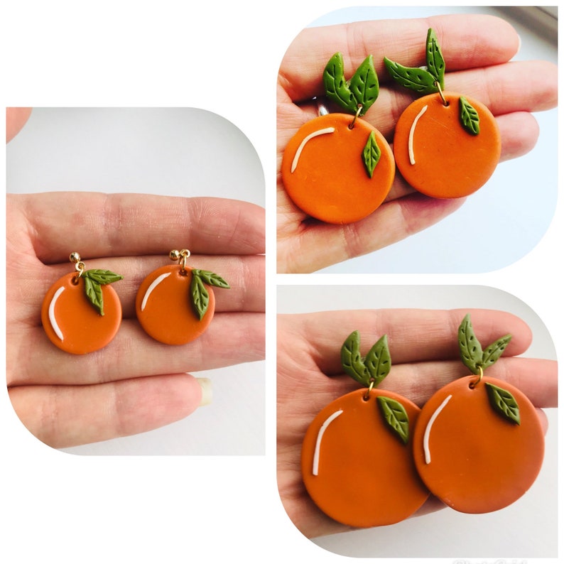 Orange earrings / polymer clay earrings orange choice of Etsy