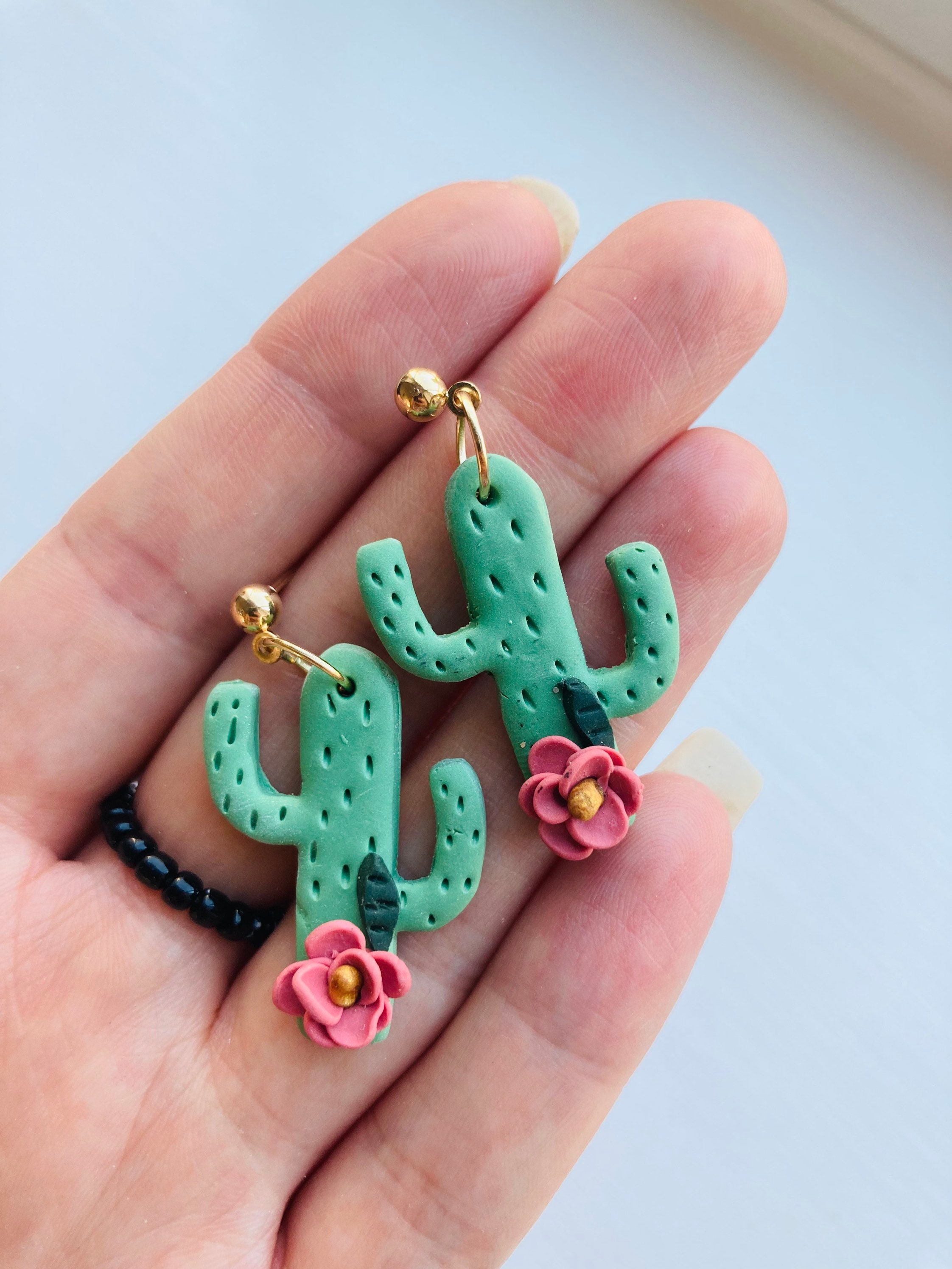 Buy Cactus Earrings Clay Cactus Earrings Polymer Clay Earrings