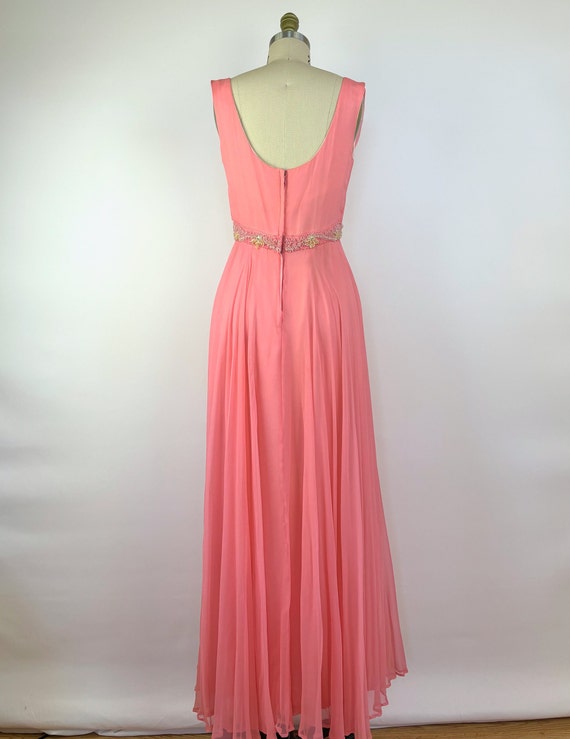 Vintage 1960's Pink Chiffon Evening Dress - 60's … - image 4