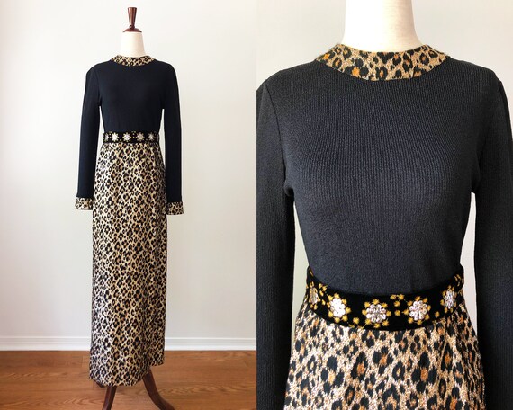 1970's Leopard Print Shirt and Skirt Set