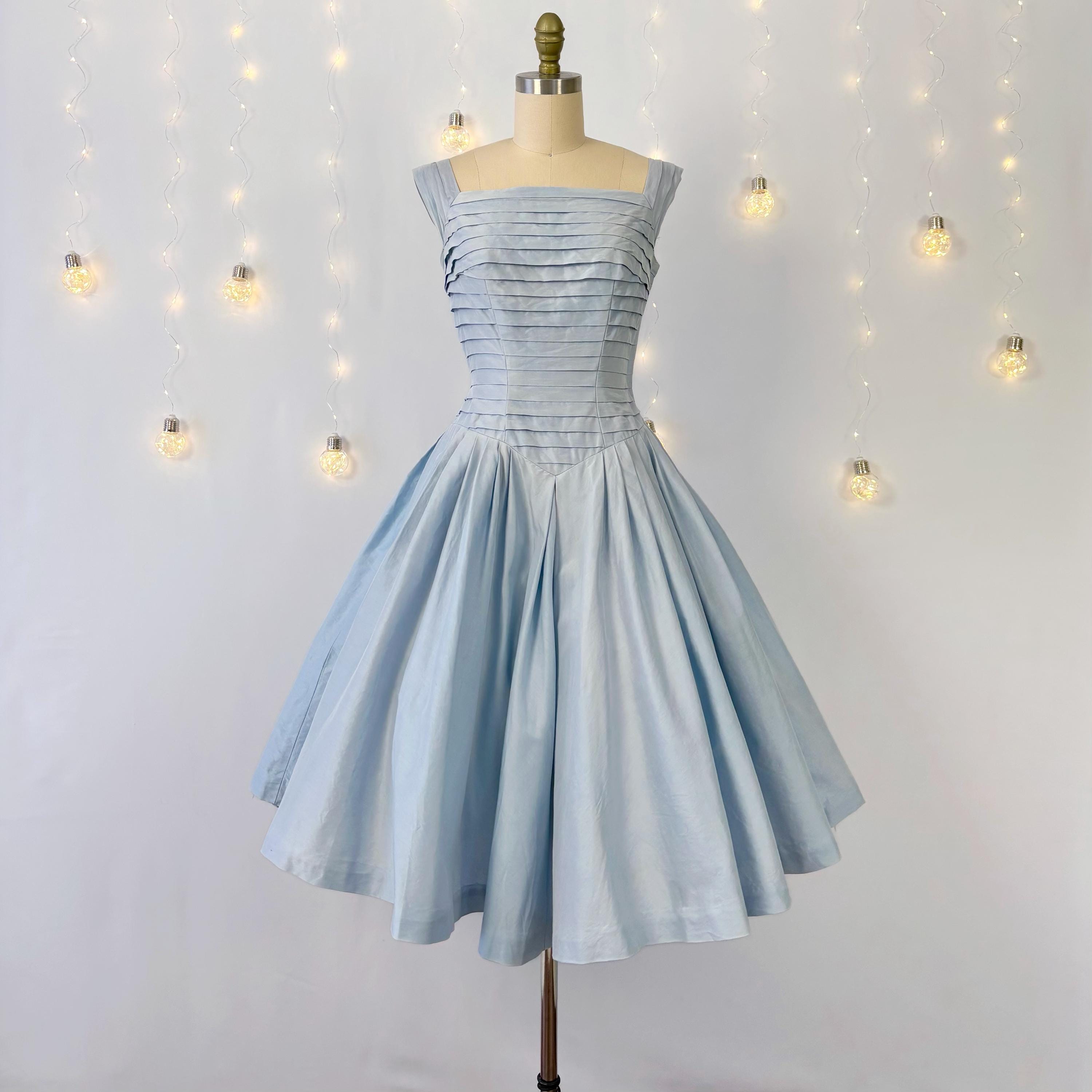 powder blue vintage dress 50s Color:Gray Bra padding Corset back closed abaya Asymmetrical leopard print dress