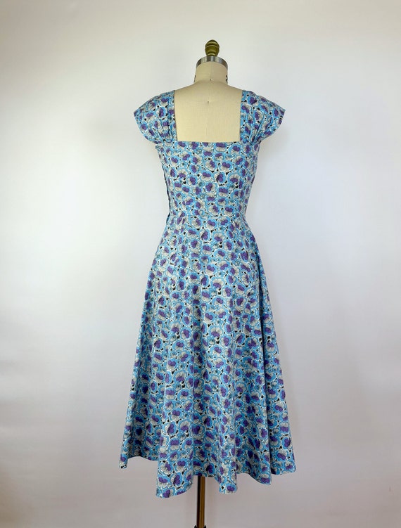 Vintage 1950's Sundress with Jacket - Blue 50s Dr… - image 7