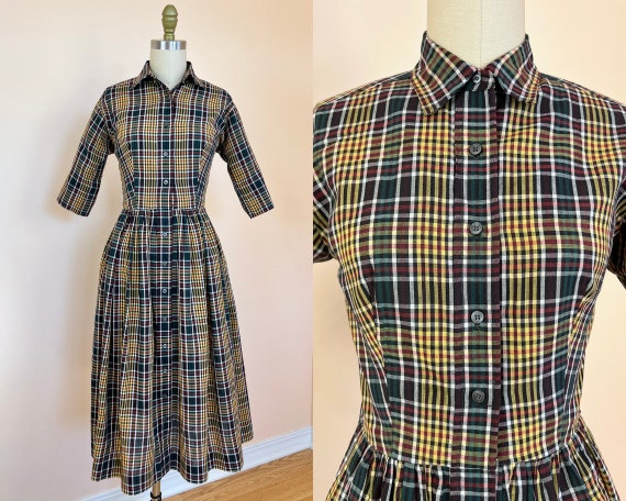 1950's Vintage Shirt Dress - Vintage Cotton Dress… - image 1