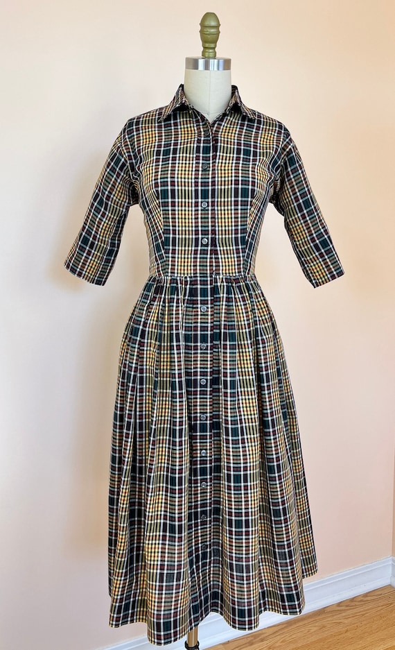 1950's Vintage Shirt Dress - Vintage Cotton Dress… - image 2