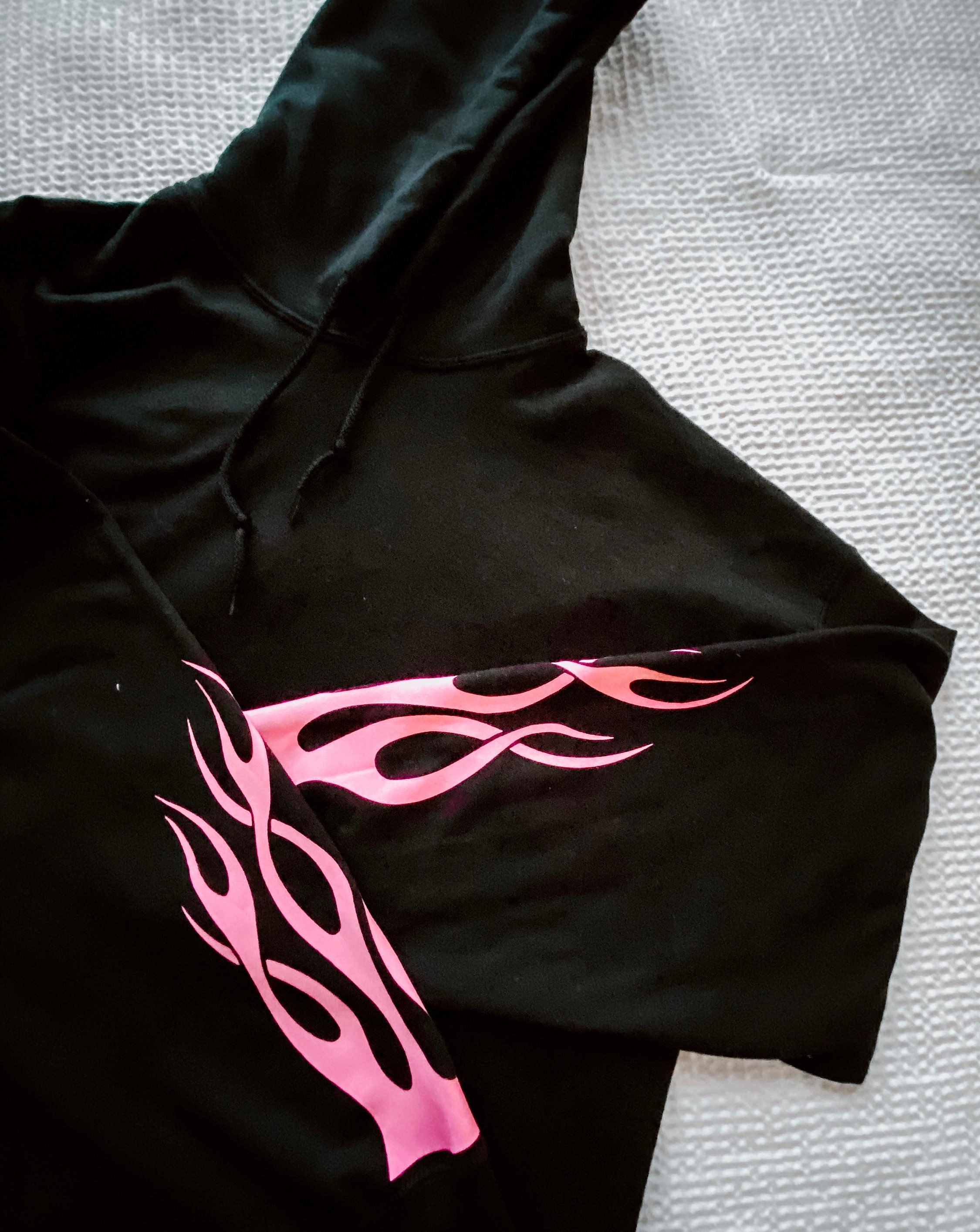 Pink and Black Flame Hoodie Oversized Sweatshirt Gift for - Etsy