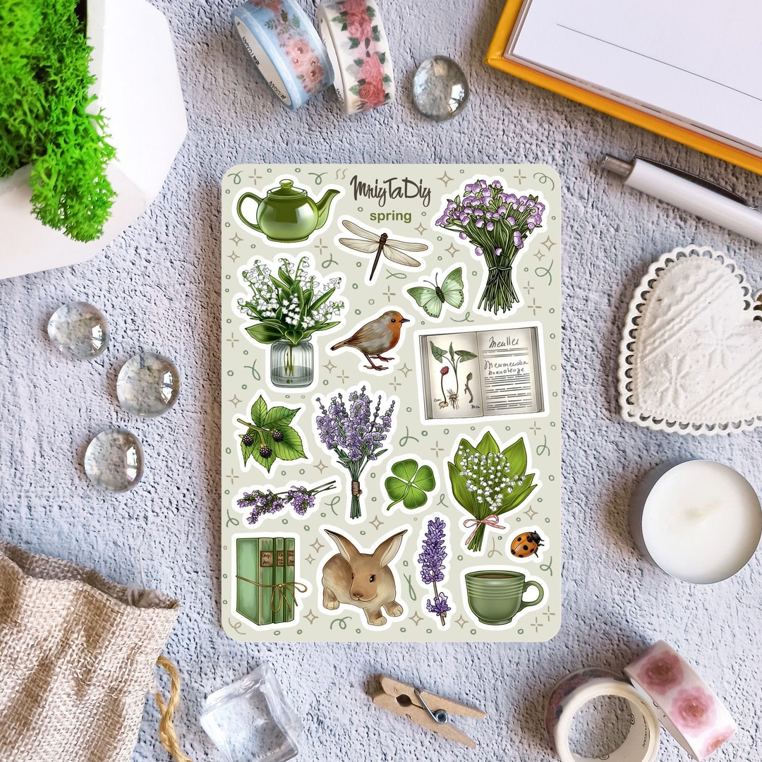 Sticker Sheet – Spring. Bullet Journal Stickers, Planner Stickers ...