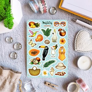 Stickervel – Vakantie. Bullet Journal-stickers, planner-stickers, plakboekstickers
