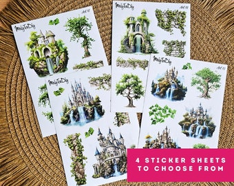 Set stickervellen – Kastelen | voor scrapbooking, journaling, planner