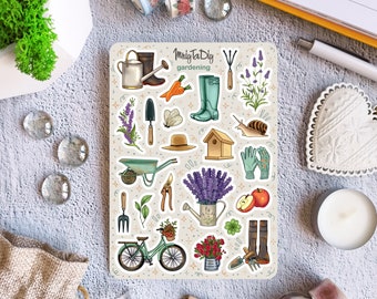 Sticker Sheet – Gardening. Bullet Journal Stickers, Planner Stickers, Scrapbook Stickers, Gardening Stickers, Flower Stickers