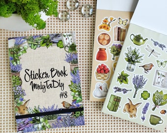 Książka naklejek 8 – 24 arkusze estetycznych naklejek do scrapbookingu, dzienników, planerów i Bullet Journal