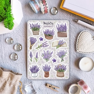 Sticker Sheet – Lavendel-2. Bullet Journal Sticker, Planner Sticker, Scrapbook Sticker, Blumen Sticker, Provence Sticker, Frankreich