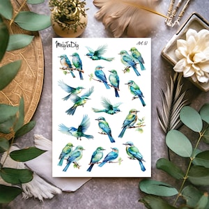 Sticker Bogen – Art 82. Frühling, Vögel, Tiere, Natur, Bullet Journal Sticker, Planner Sticker, Scrapbook Sticker
