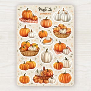 Pompoenstickers – herfst herfst stickervel met pompoenen voor scrapbooking, journaling, planner en Bullet Journal