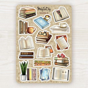 Sticker Sheet – Books-3. Bullet Journal Stickers, Planner Stickers, Scrapbook Stickers, Books Stickers, Reading Stickers