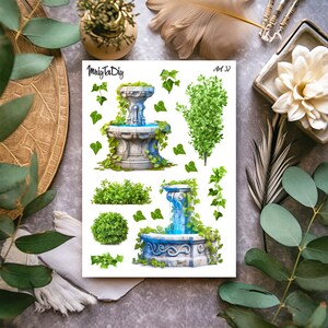 Hoja de calcomanías – Arte 52. Pegatinas Bullet Journal, Pegatinas para diarios, Pegatinas para álbumes de recortes, Pegatinas para fuentes, Pegatinas para vegetación, Pegatinas para árboles