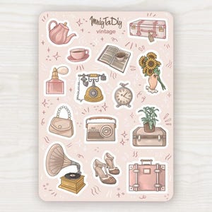 Sticker Sheet – Vintage. Bullet Journal Stickers, Planner Stickers, Scrapbook Stickers, Vintage Stickers, Retro Stickers