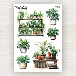 Sticker Sheet – Art 36. Bullet Journal Stickers, Planner Stickers, Scrapbook Stickers, Plants, Greenery, Watercolor Stickers