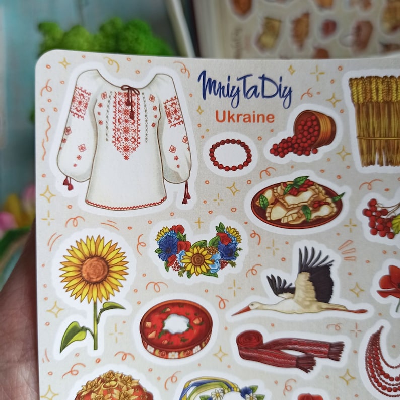 Sticker Sheet Ukraine. Bullet Journal Stickers Ukrainian Etsy