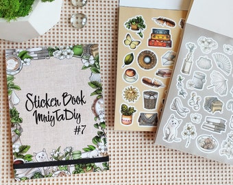 Książka naklejek 7 – 24 arkusze estetycznych naklejek do scrapbookingu, dzienników, planerów i Bullet Journal