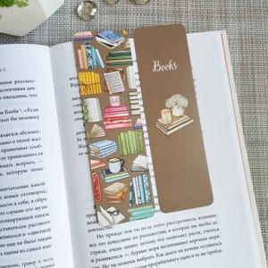 Boeken bladwijzer | Gezellige kunstbladwijzer, handgemaakt dubbelzijdig bedrukt, kartonnen bladwijzers, gezellige bladwijzers, leesgrage geschenken, boekenliefhebbers cadeau