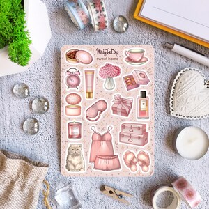 Sticker Sheet – Sweet Home. Bullet Journal Aufkleber, Planner Aufkleber, Scrapbook Aufkleber, Kosmetik Aufkleber