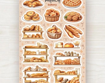 Bakery Stickers – Bread and Pastry Sticker Sheet for Journaling, Scrapbooking, Planner and Bullet Journal