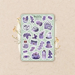 Stickerbogen – Flieder. Bullet Journal Aufkleber, Planner Aufkleber, Scrapbook Aufkleber, Dekor Aufkleber, Scrapbooking, violett Dekor, Blume