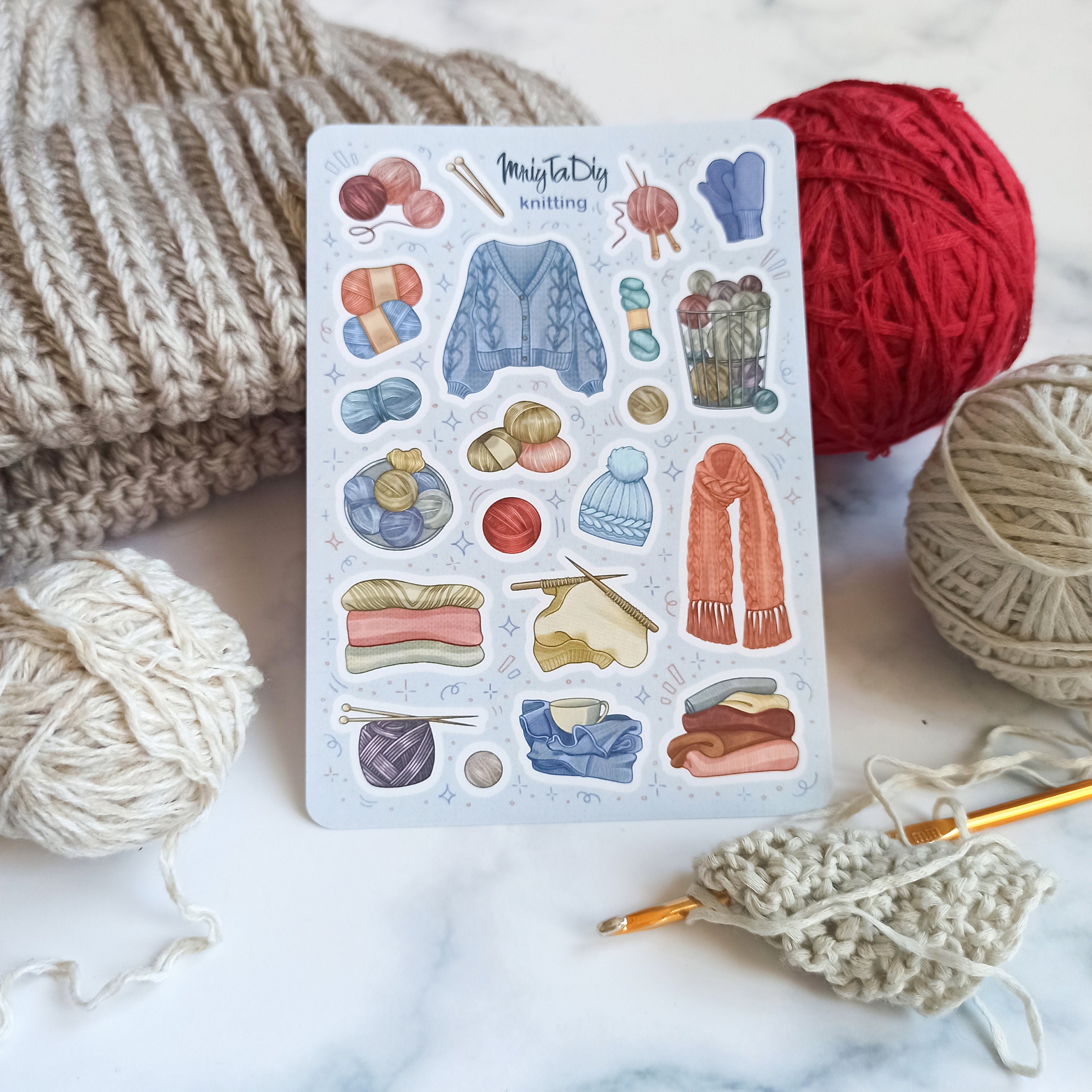 Sticker Sheet Knitting. Bullet Journal Stickers Planner Etsy