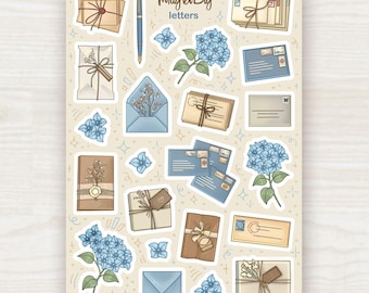 Letter & Floral Sticker Sheet – Bullet Journal Stickers, Planner Stickers, Scrapbook Stickers, Letters Stickers, Envelope Stickers