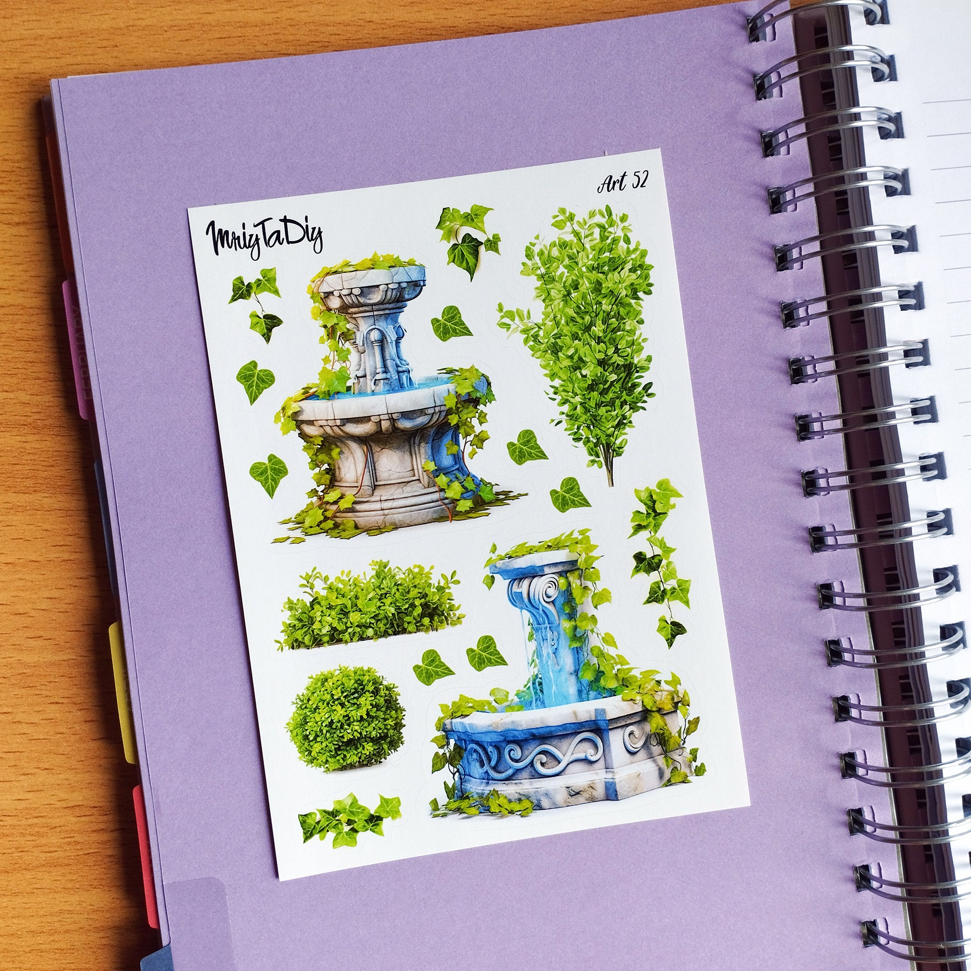 Fountain Sticker Botanical Garden Fountain Sticker Sheet: Vintage | for Scrapbooking ...