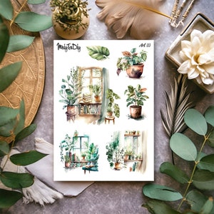 Feuille d'autocollants - Art 03. Autocollants Bullet Journal, Autocollants Planner, Autocollants Scrapbook, Autocollants Bujo, Autocollants Aquarelle, Autocollants Plantes
