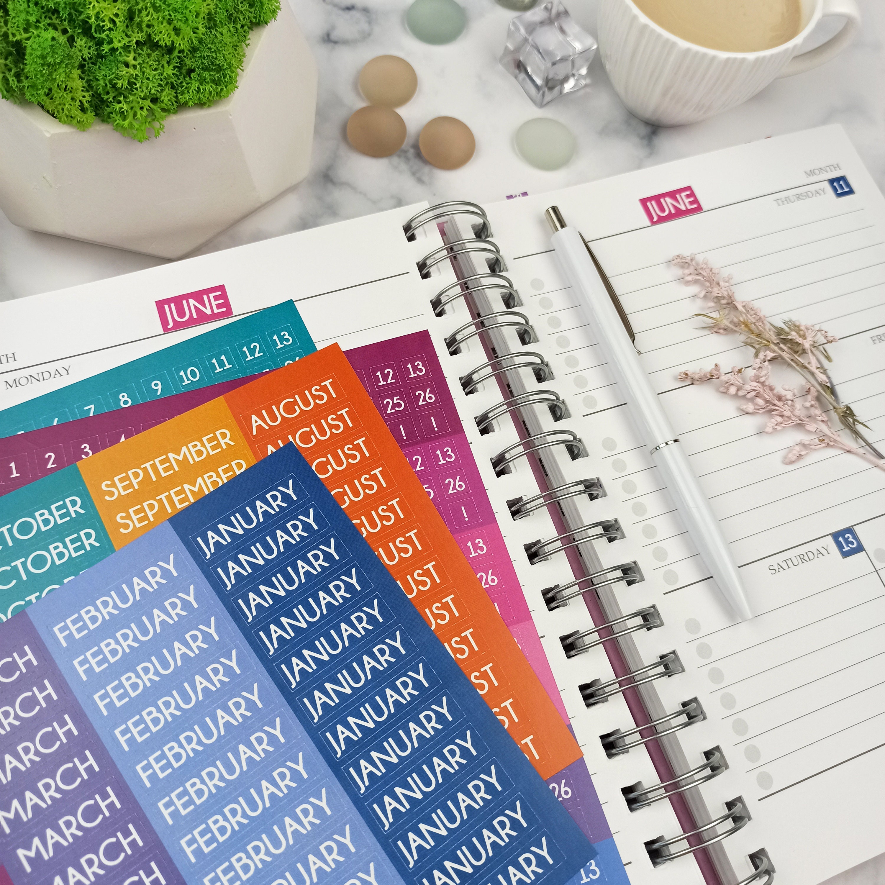 Date Cover Stickers, Month Name Stickers, Dates Sticker Pack, Date