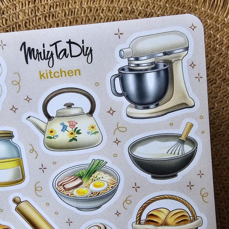 Kitchen Stickers – Cozy Cooking, Baking and Food Sticker Sheet With ...