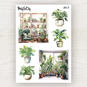 Sticker Sheet – Art 37. Bullet Journal Stickers, Planner Stickers, Scrapbook Stickers, Plants, Greenery, Watercolor Stickers