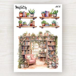 Aufkleber Bogen – Kunst 16. Lesen, Bücher, Bullet Journal Aufkleber, Planer Aufkleber, Scrapbook Aufkleber, Aquarell Aufkleber, Kunst Aufkleber