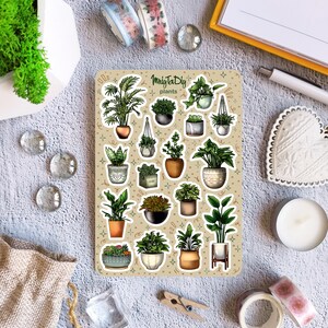 Hoja de pegatinas – Plantas. Bullet Journal Stickers, Planner Stickers, Scrapbook Stickers, Plants, Greenery