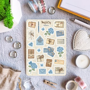 Folha de adesivos – Cartas. Adesivos de diário com marcadores, adesivos de planejador, adesivos de álbum de recortes, adesivos de letras, adesivos de envelope